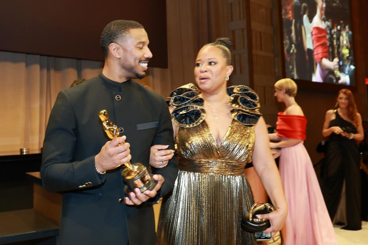 Jamila Jordan-Theus and Michael B. Jordan arrive at the Governors Ball.