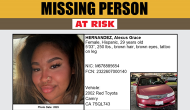 LASD is Asking for the Public's Help Locating At-Risk Missing Person, Alexus Grace Hernandez, Carson -