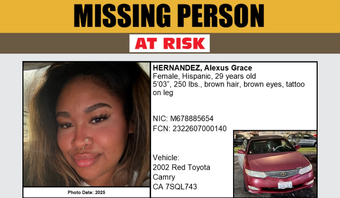 LASD is Asking for the Public's Help Locating At-Risk Missing Person, Alexus Grace Hernandez, Carson -