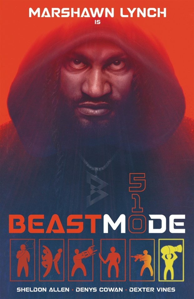 The cover of "Beast Mode 510," the debut graphic novel from Oakland football legend Marshawn Lynch. (Cover art by Rahzzah, courtesy DKC)
