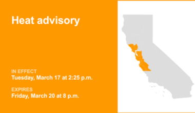 Heat advisory affecting Northern California until Friday evening