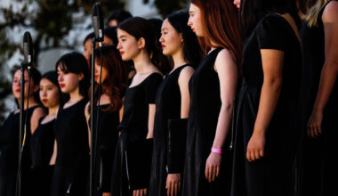San Francisco Girls’ Chorus sings during memorial for California Senator Dianne Feinstein at City Hall on October 5, 2023. The chorus has named veteran arts administrator Mary Finch as its new executive director, marking a leadership reset.