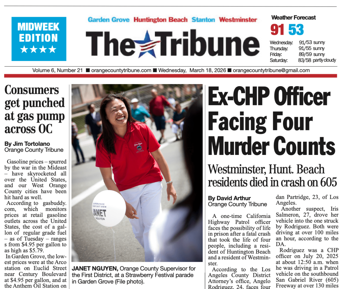 E-paper for March 18, 2026 – ORANGE COUNTY TRIBUNE