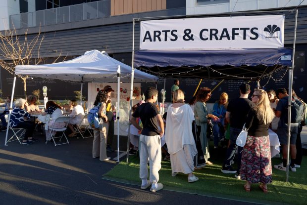 People check out and arts and crafts booth during the Persian New Year Festival on Durant Avenue in Berkeley, Calif., on Tuesday, March 17, 2026. (Jane Tyska/Bay Area News Group)