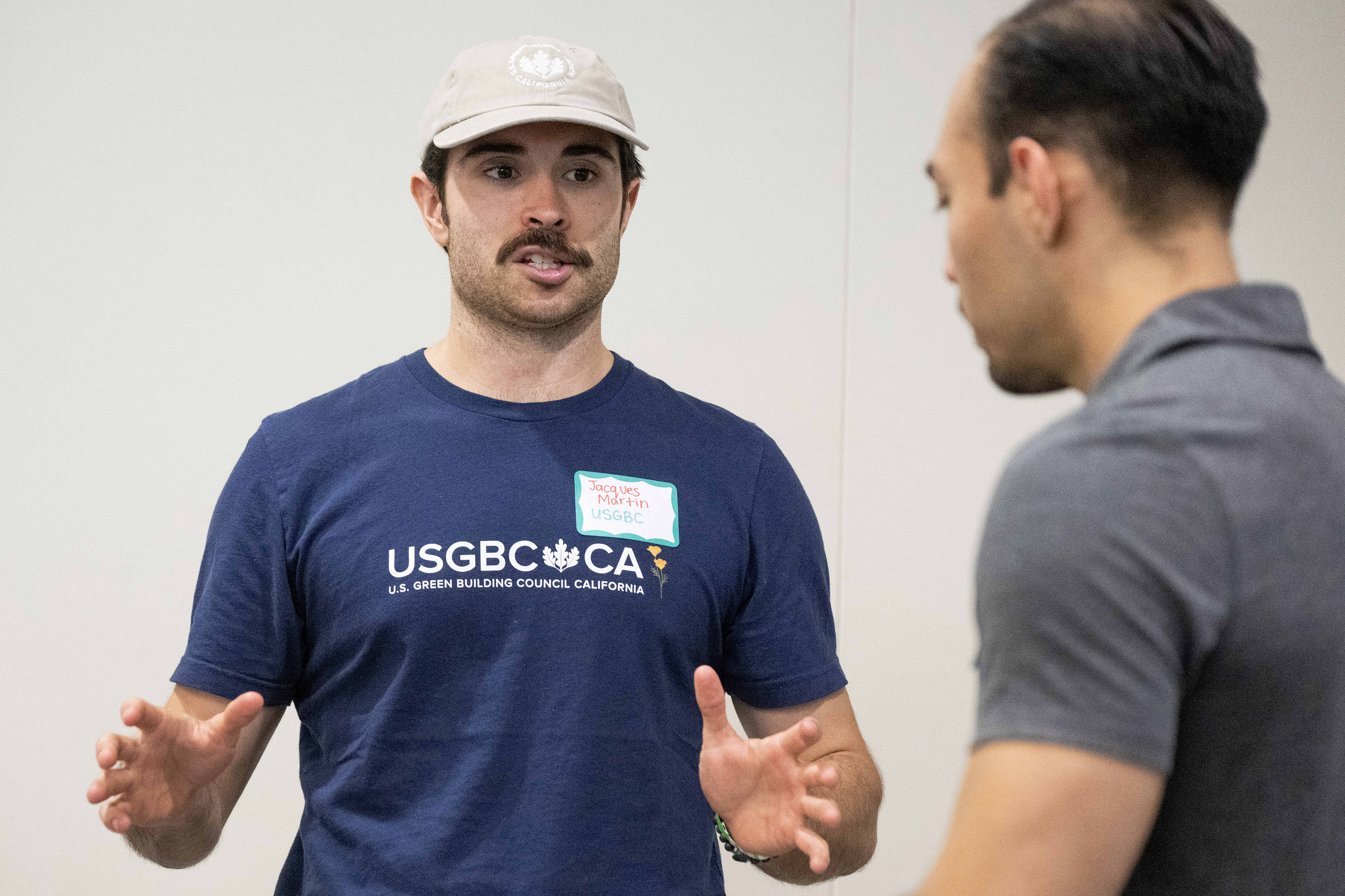 Jacques Martin, left, describes the U.S. Green Building Council during...