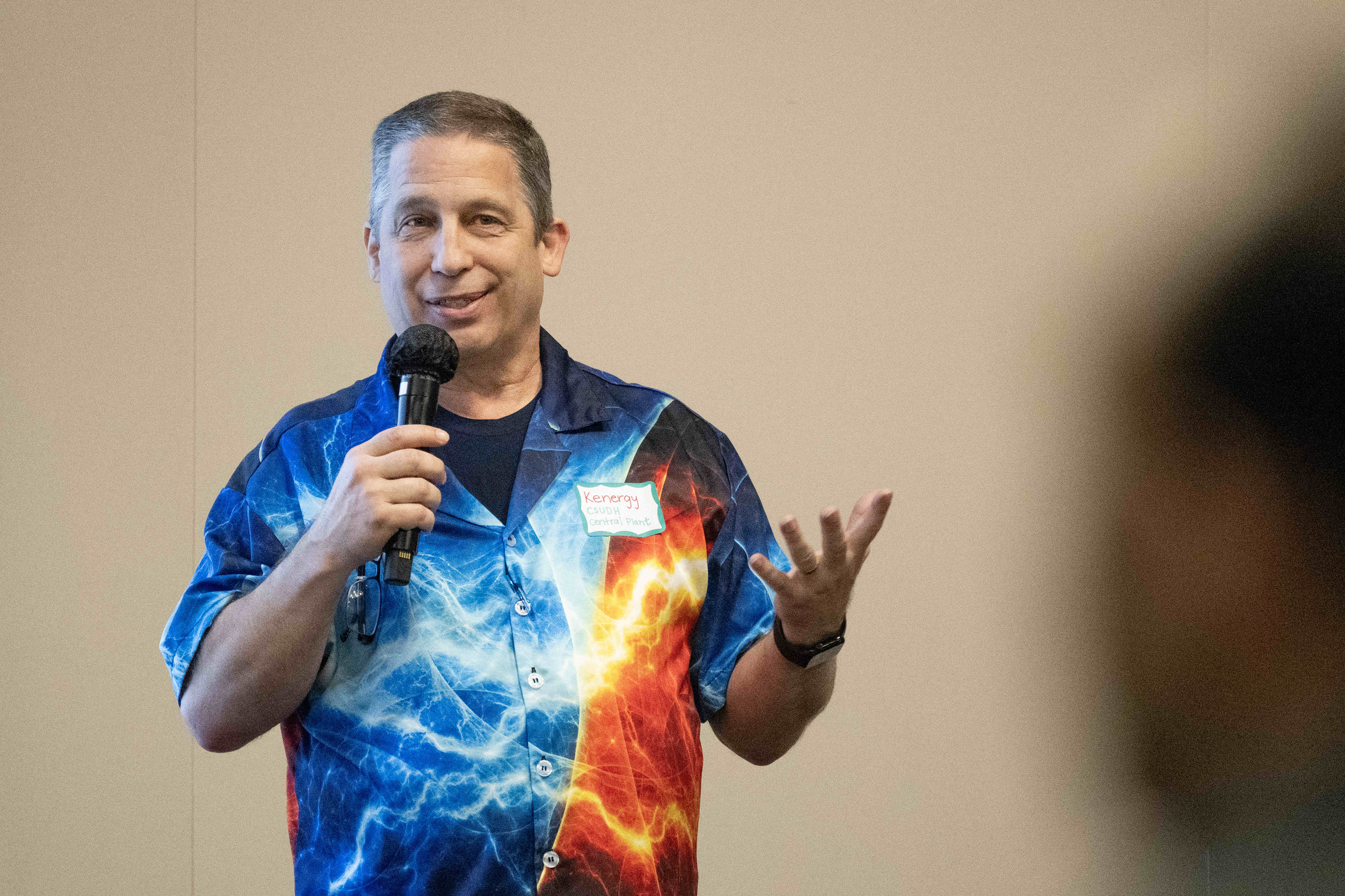 CSUDHâs Central Plant Manager Kenny Seeton speaks during a Sustainability...