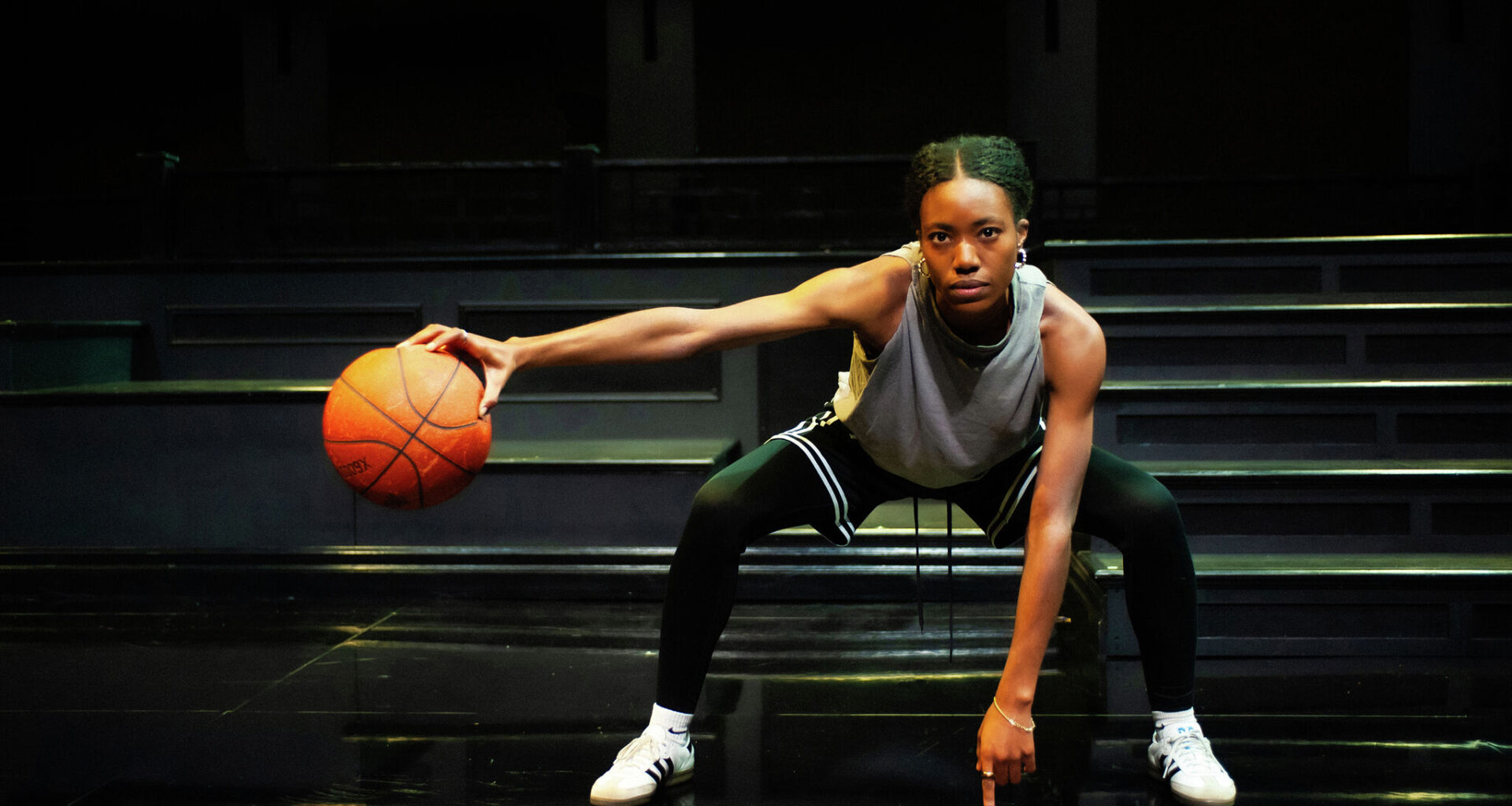 Santeon Brown as team captain Starra in San Francisco Playhouse’s “Flex.”
