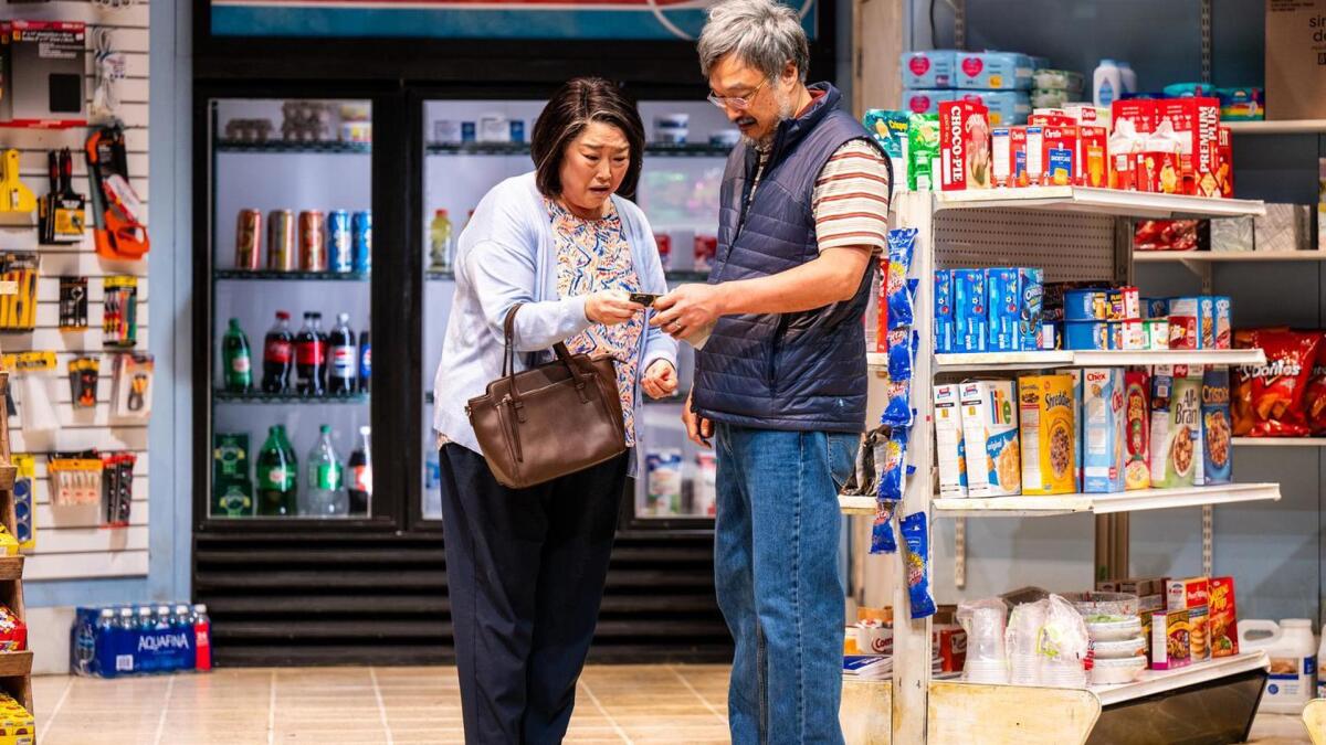 Esther Chung and Ins Choi in "Kim's Convenience" at the Ahmanson.