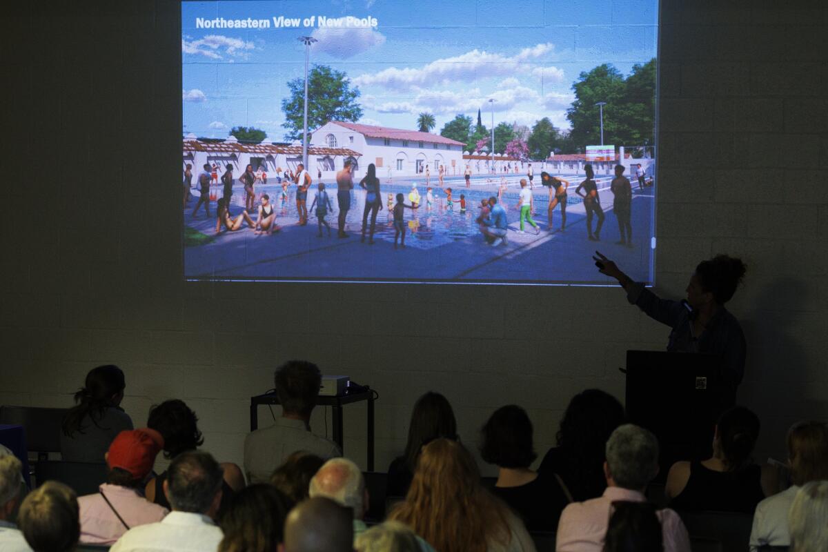 Artist rendition of the proposed renovation for the Griffith Park pool.