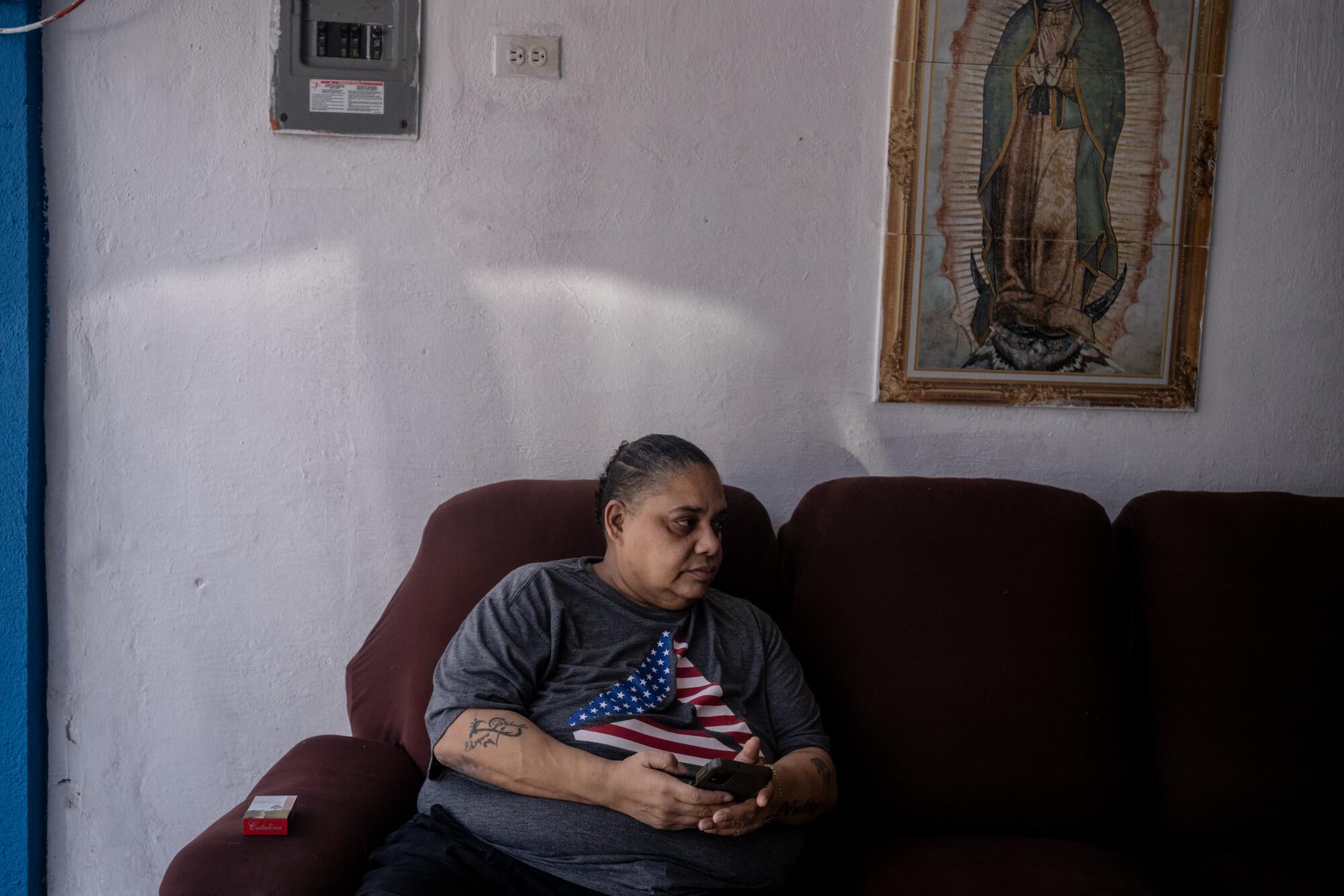 Lázara Santana, a Cuban deported to Mexico. 
