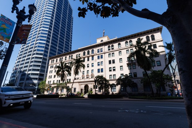 The Guild Hotel, formerly the Armed Services YMCA, in downtown San Diego on Wednesday, March 18, 2026. The Mills Act, enacted in 1972, allows historic property owners to receive tax relief by maintaining and restoring the property. (Kristian Carreon / The San Diego Union-Tribune)
