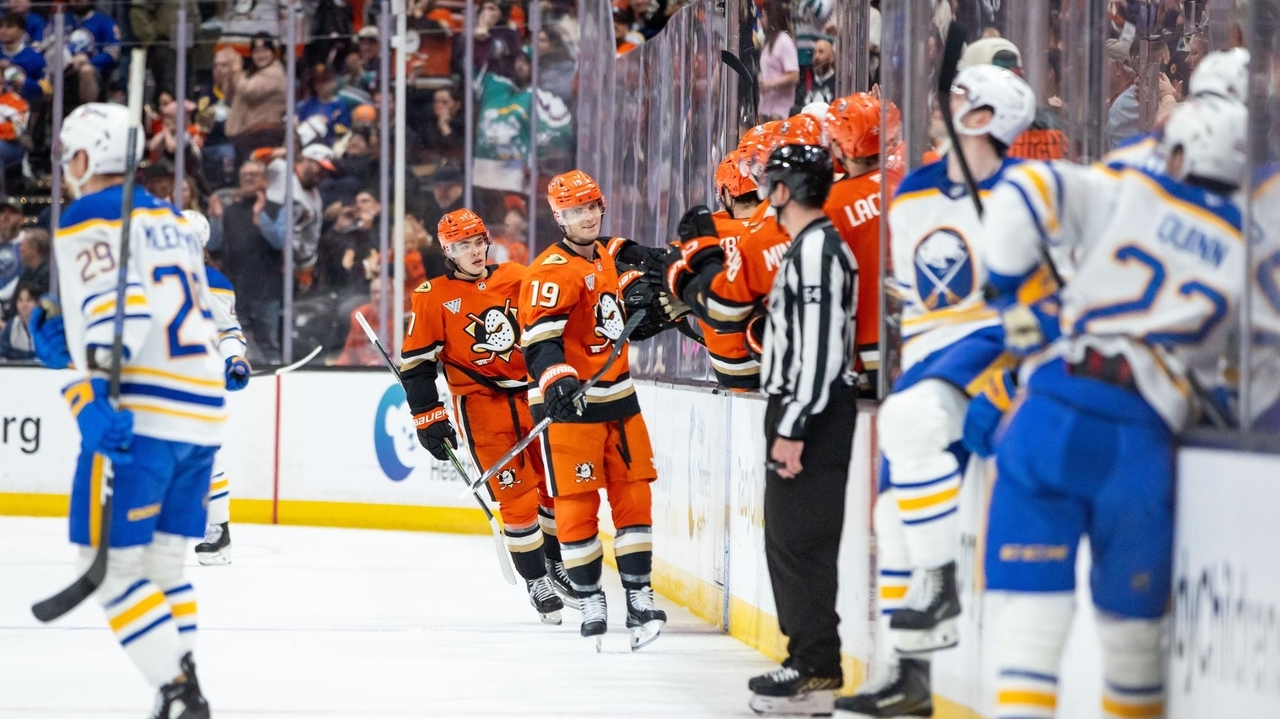 Ducks' Terry scores in OT for 6-5 victory that ends road winning streaks for Lyon and Sabres
