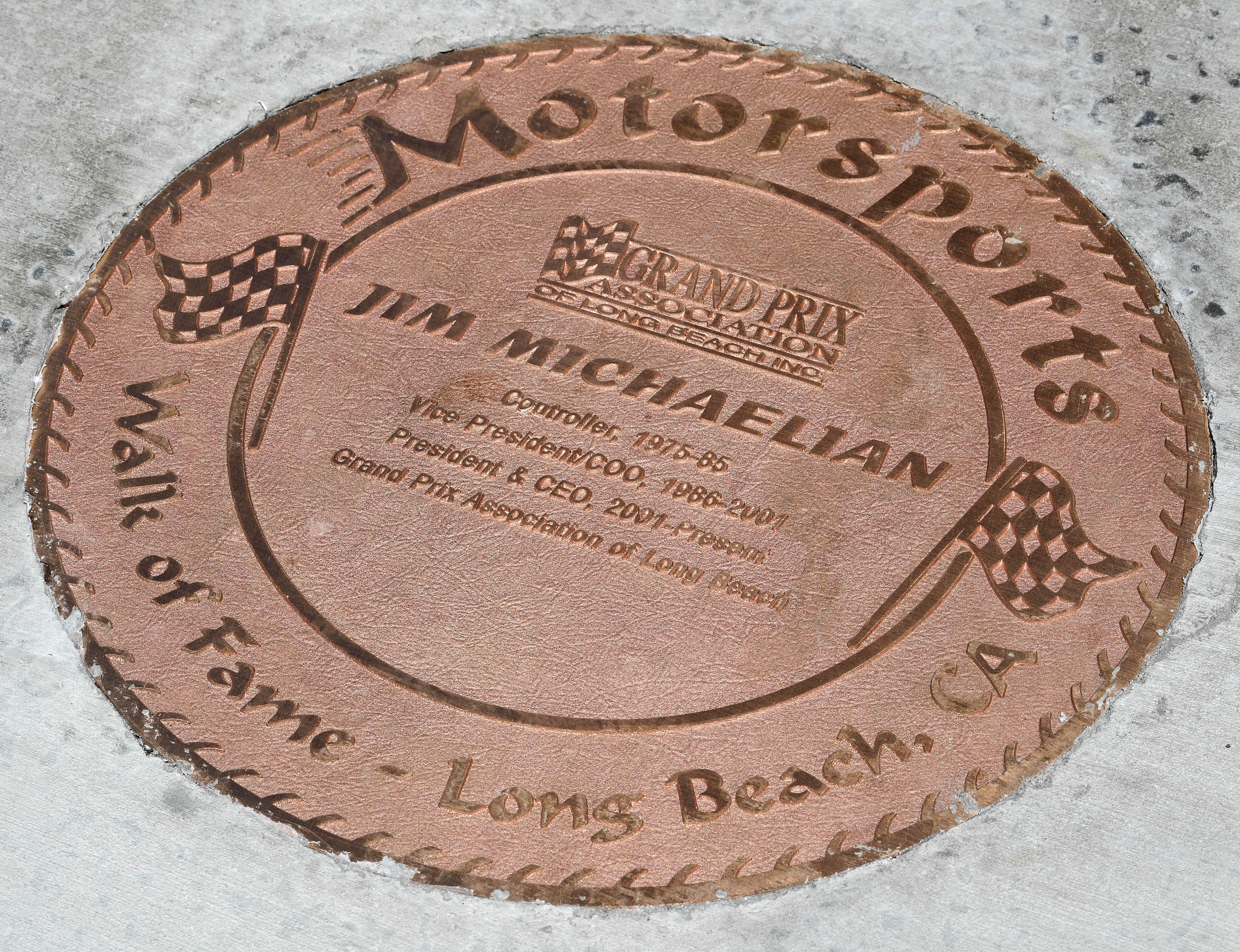 Jim Michaelian is inducted in the Motorsports Walk of Fame...