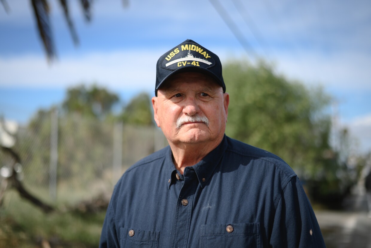Mike Grzenia, who serves on the Otay Mesa Community Recreation Group, stands for a portrait at the planned site of Grove Park in Nestor neighborhood of San Diego, California on Feb. 20, 2026.