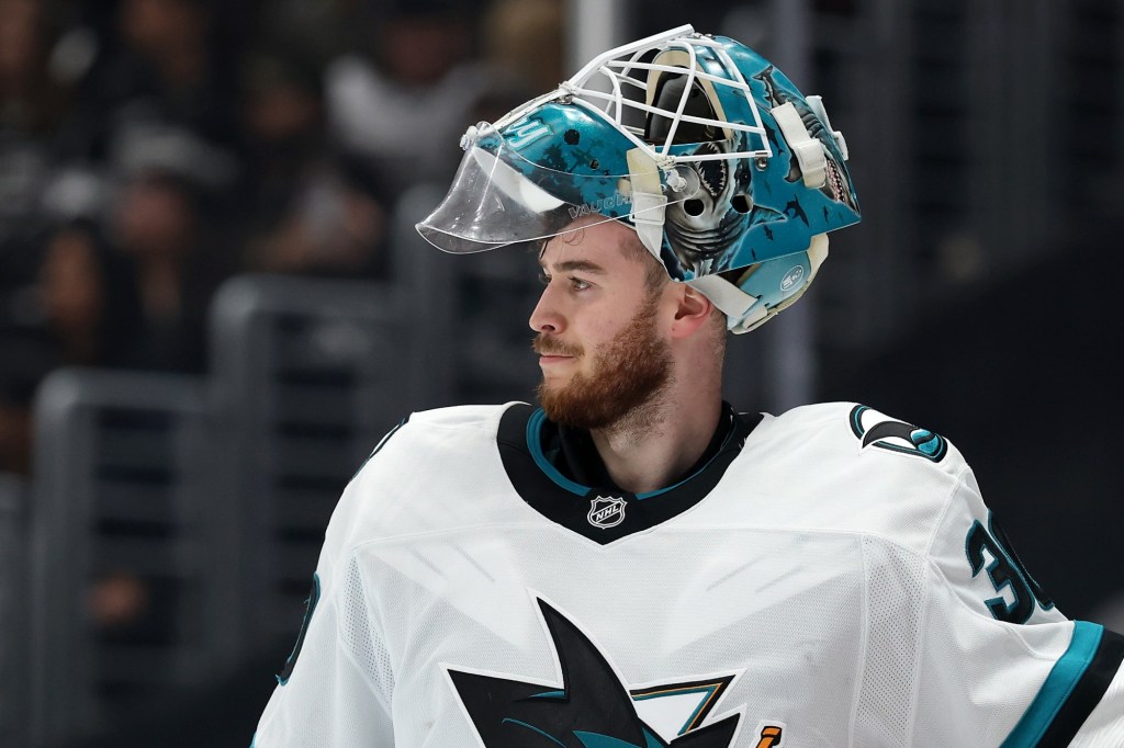San Jose Sharks' Yaroslav Askarov discusses trade from Nashville Predators