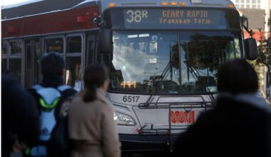 A pedestrian was struck and killed by a Muni bus in San Francisco’s Union Square on Tuesday.