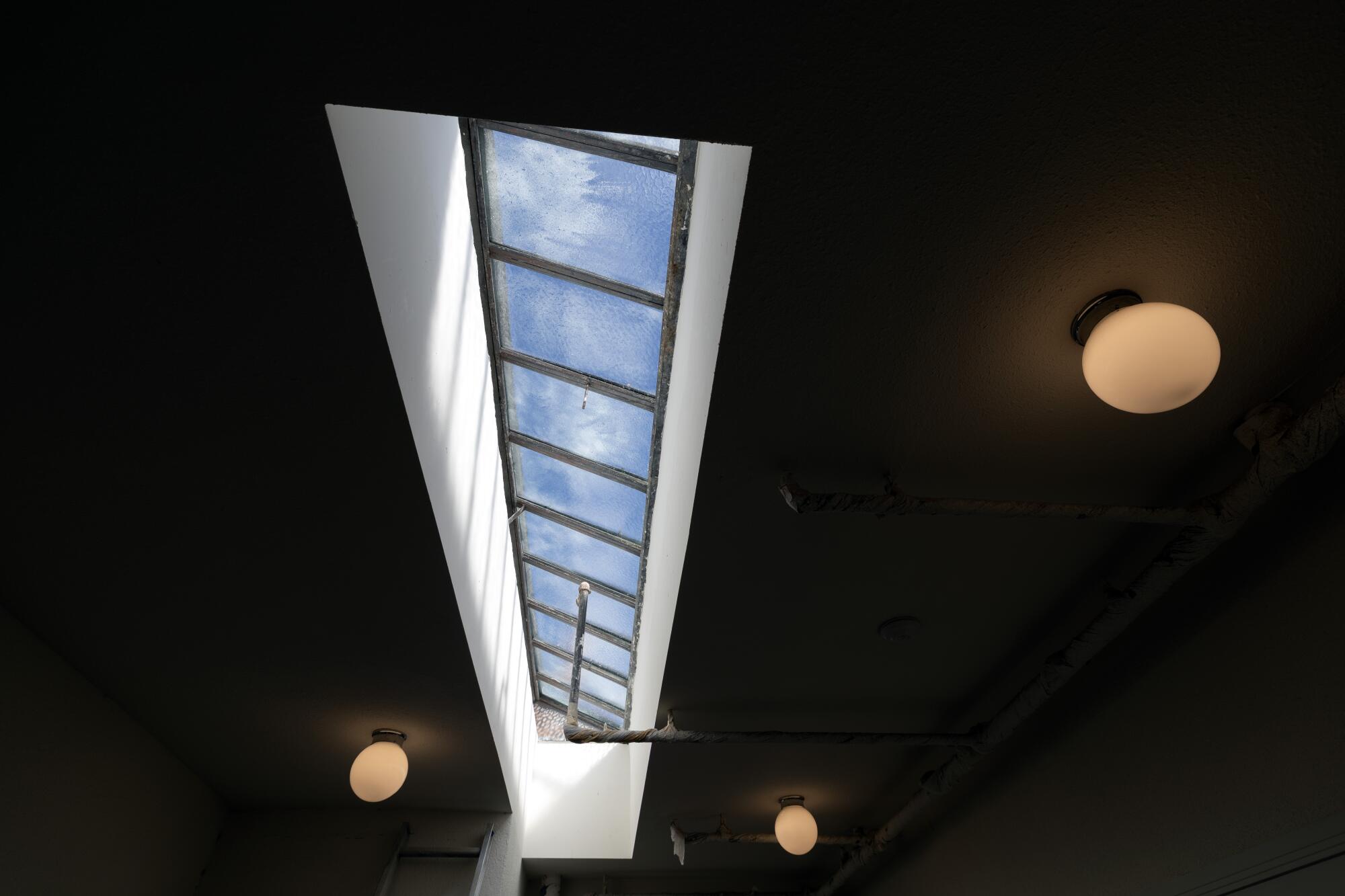 Skylights in a newly restored apartment building.