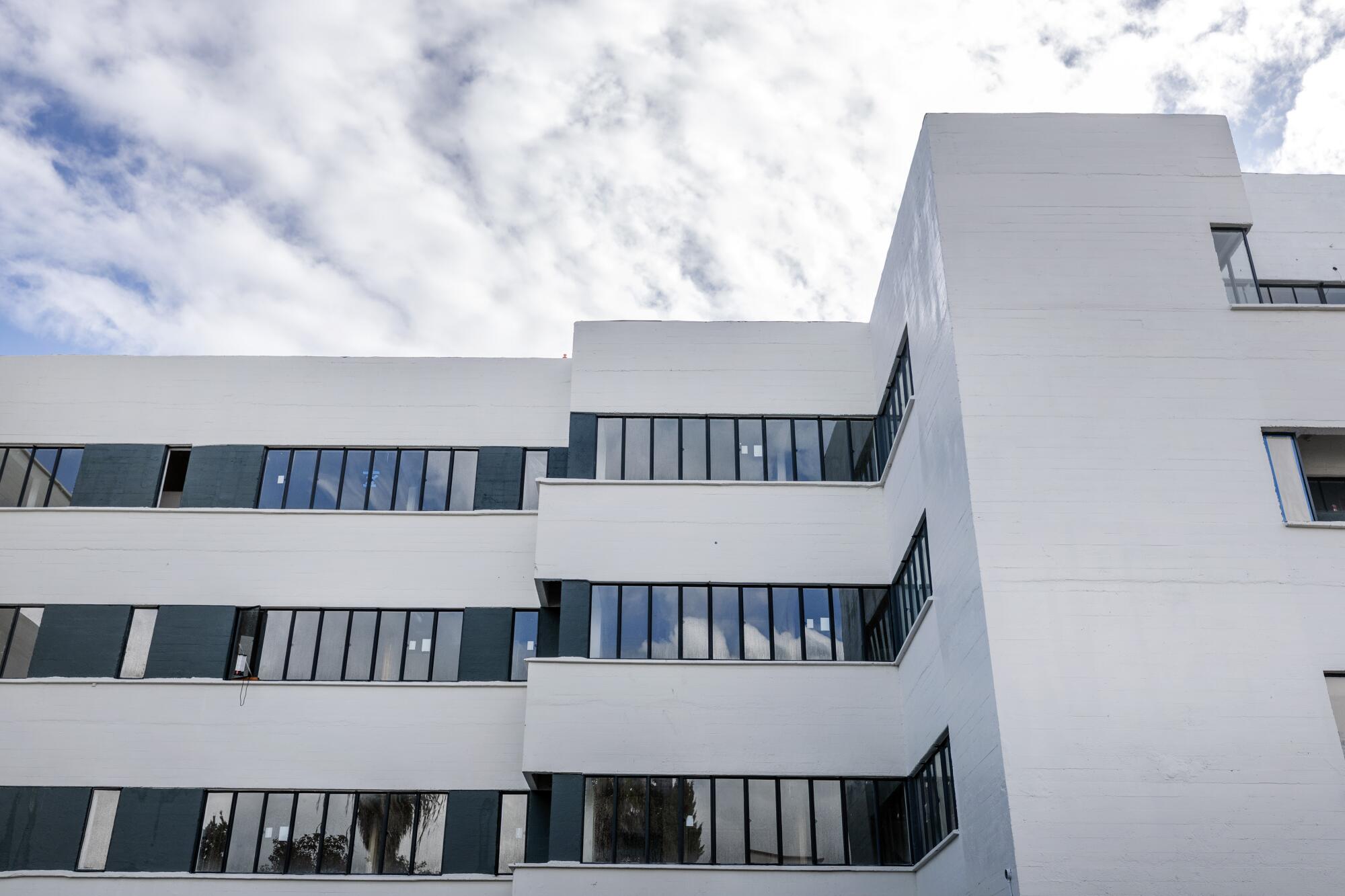 A building with large, modern windows.