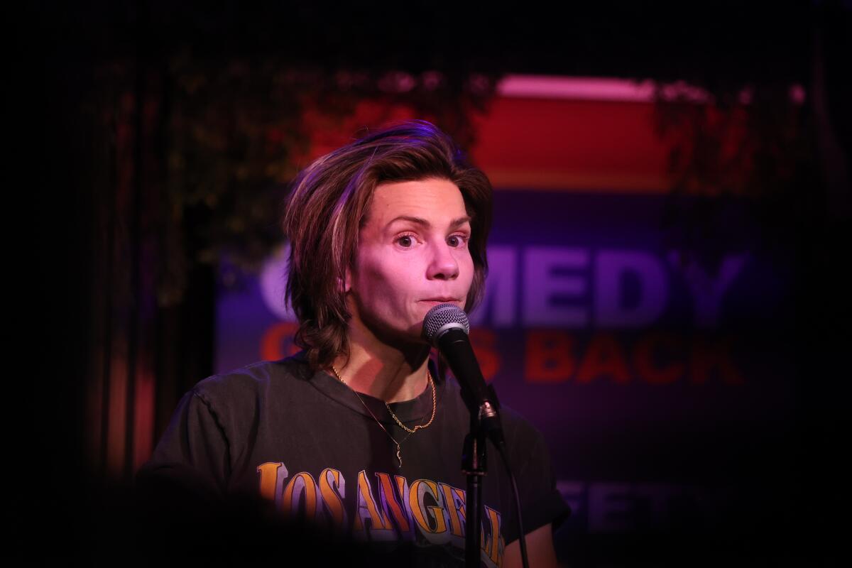 Comedian Cameron Esposito performs.