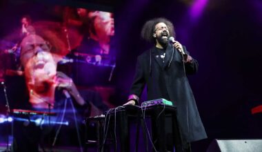 Reggie Watts on the Sutro Stage during the 2021 Outside Lands music festival at Golden Gate Park on Oct. 30, 2021 in San Francisco. The artist returns for the city’s free Downtown First Thursday in April.