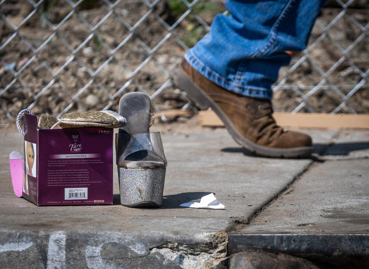 Some of the items pulled from a storm drain by Los Angeles city sanitation workers.