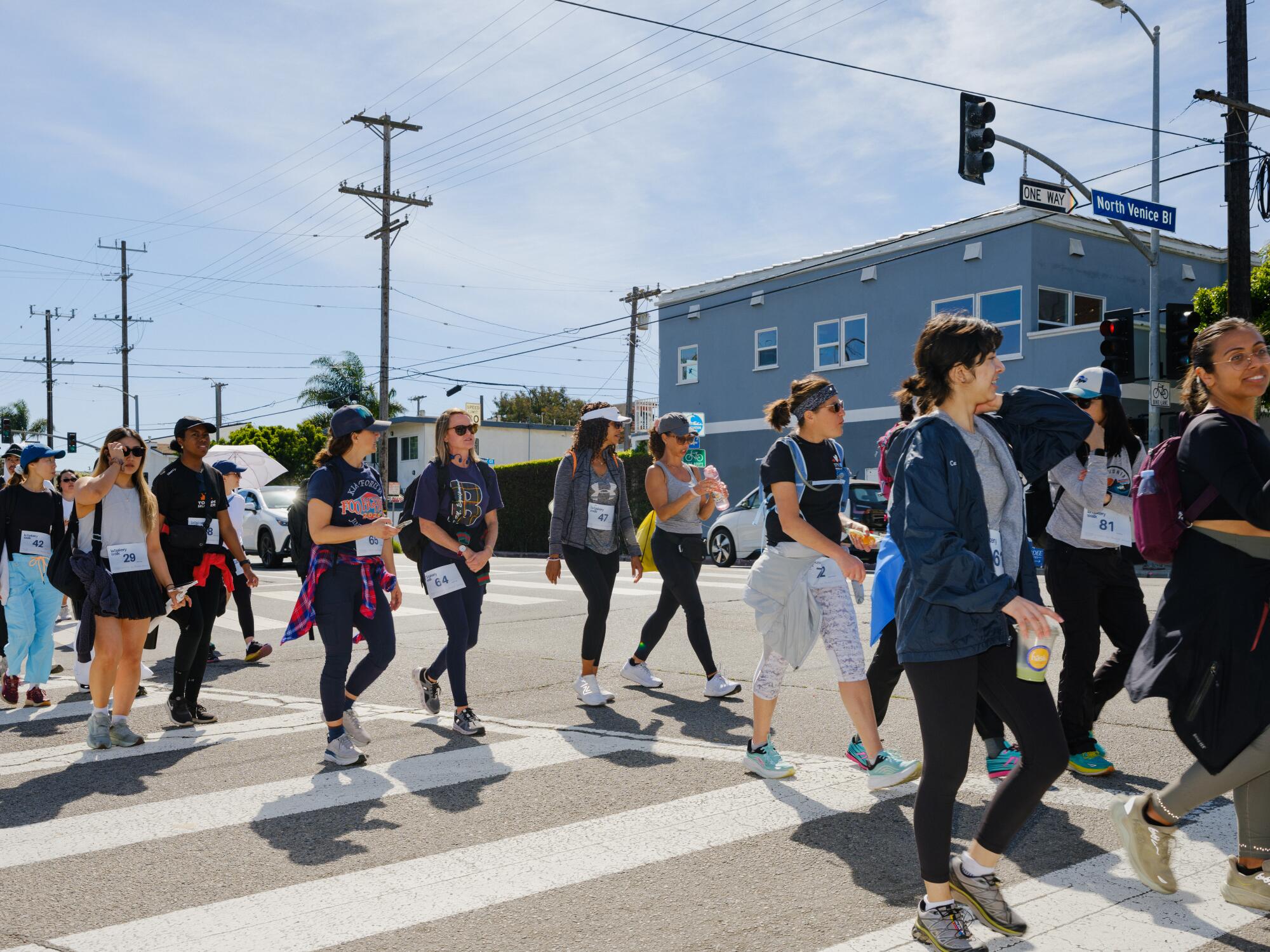 About 100 people joined the L.A. Bakery Walk, which made its way through L.A.'s Westside.
