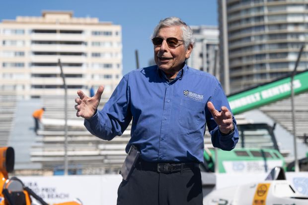 Grand Prix Association of Long Beach President and CEO Jim Michaelian describes the upcoming 2025 Acura Grand Prix of Long Beach on Thursday, February 20, 2025. (Photo by Drew A. Kelley, Press-Telegram/SCNG)