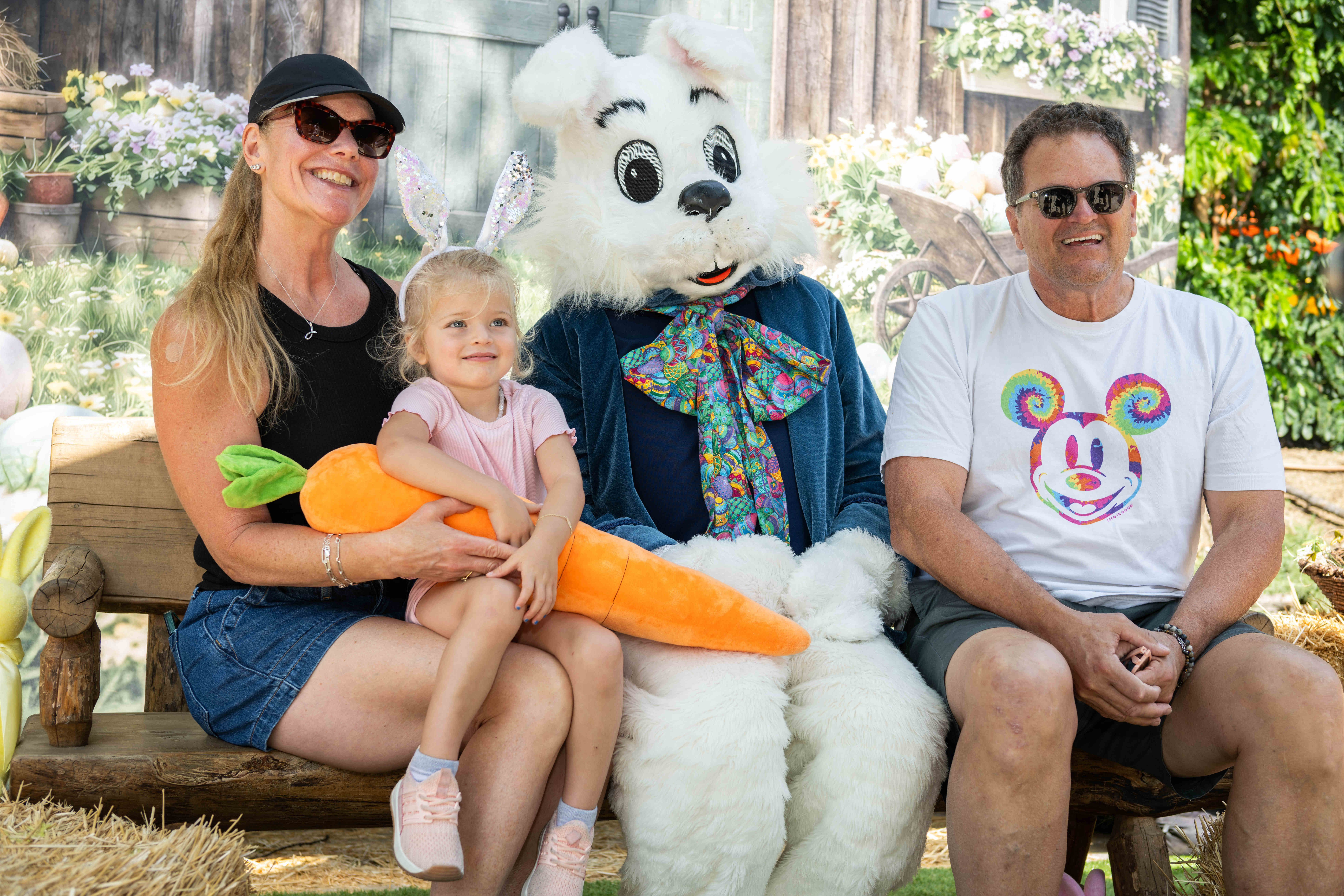 The Wilke family poses for an Easter photo with Big...