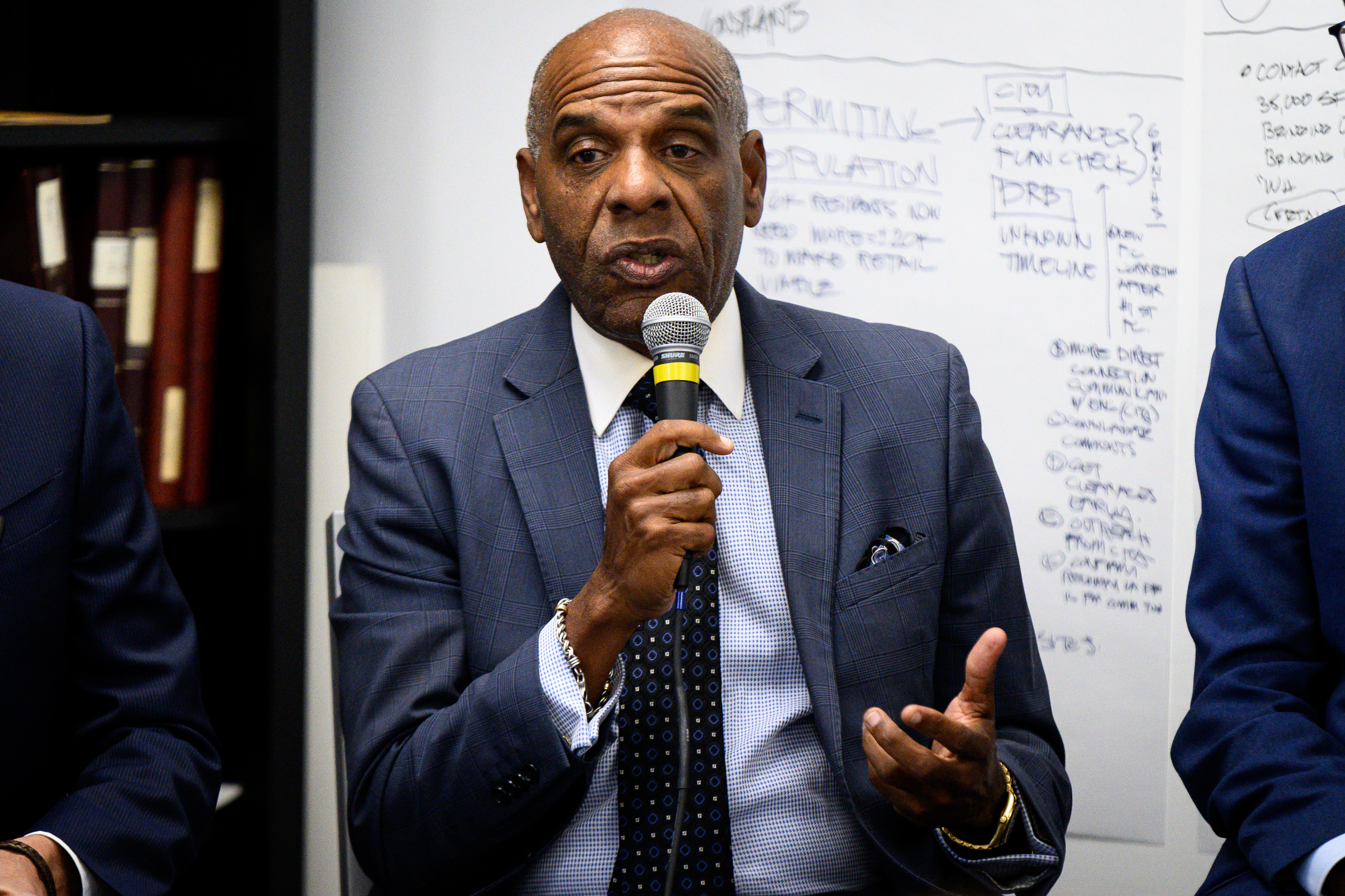 Former State Senator Steven Bradford speaks at a forum for...