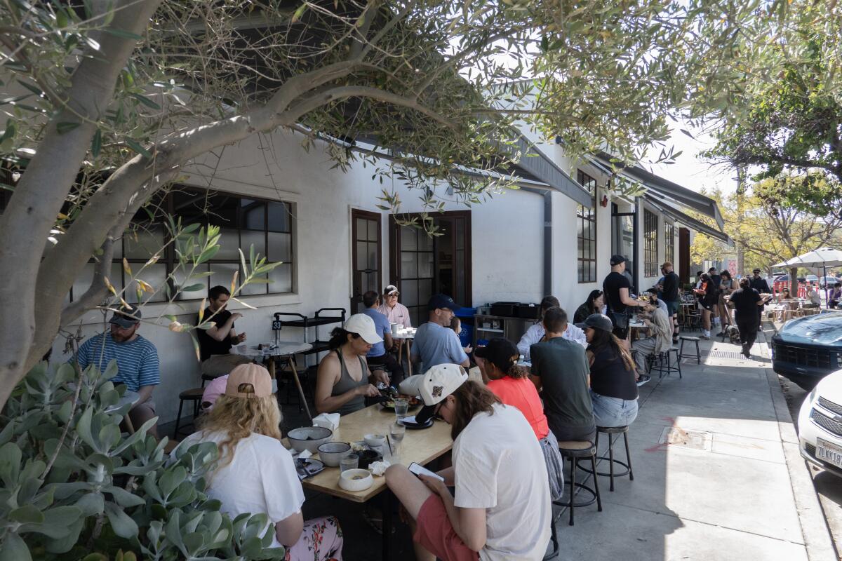 Saturday lunch crowd at Chef Jordan Kahn's Destroyer in Culver City. 
