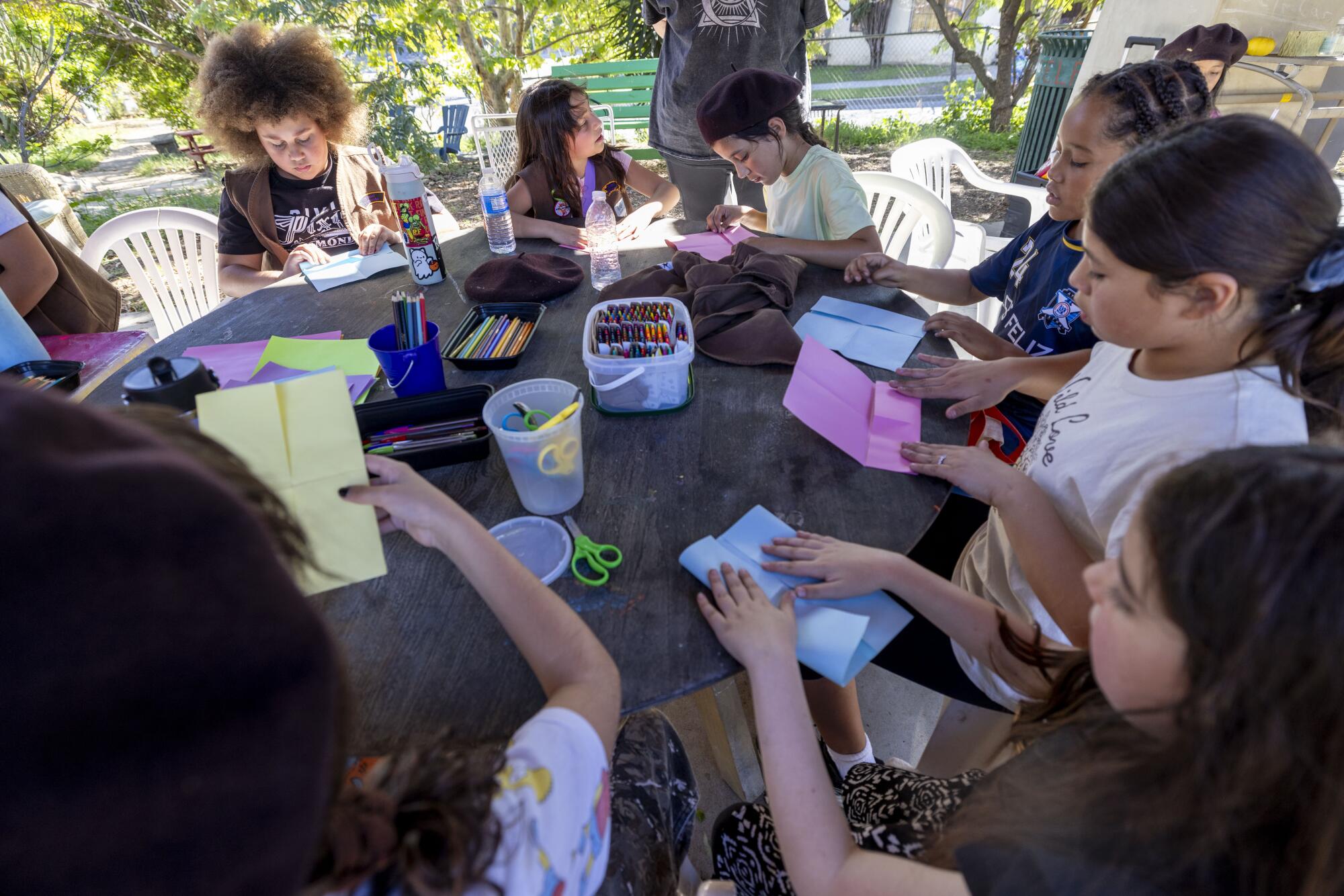 Radical Monarchs troop members in El Sereno create a zine.
