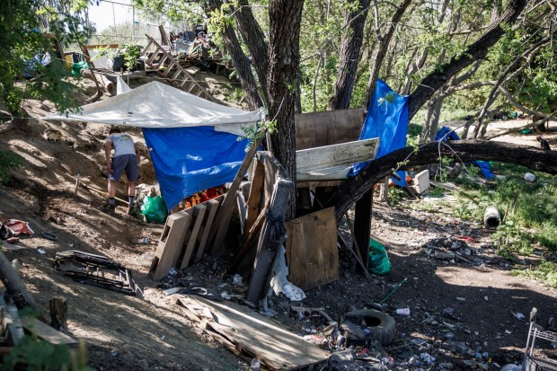A part of "The Jungle" homeless encampment is seen on March 18, 2026, in San Jose, Calif. (Dai Sugano/Bay Area News Group)