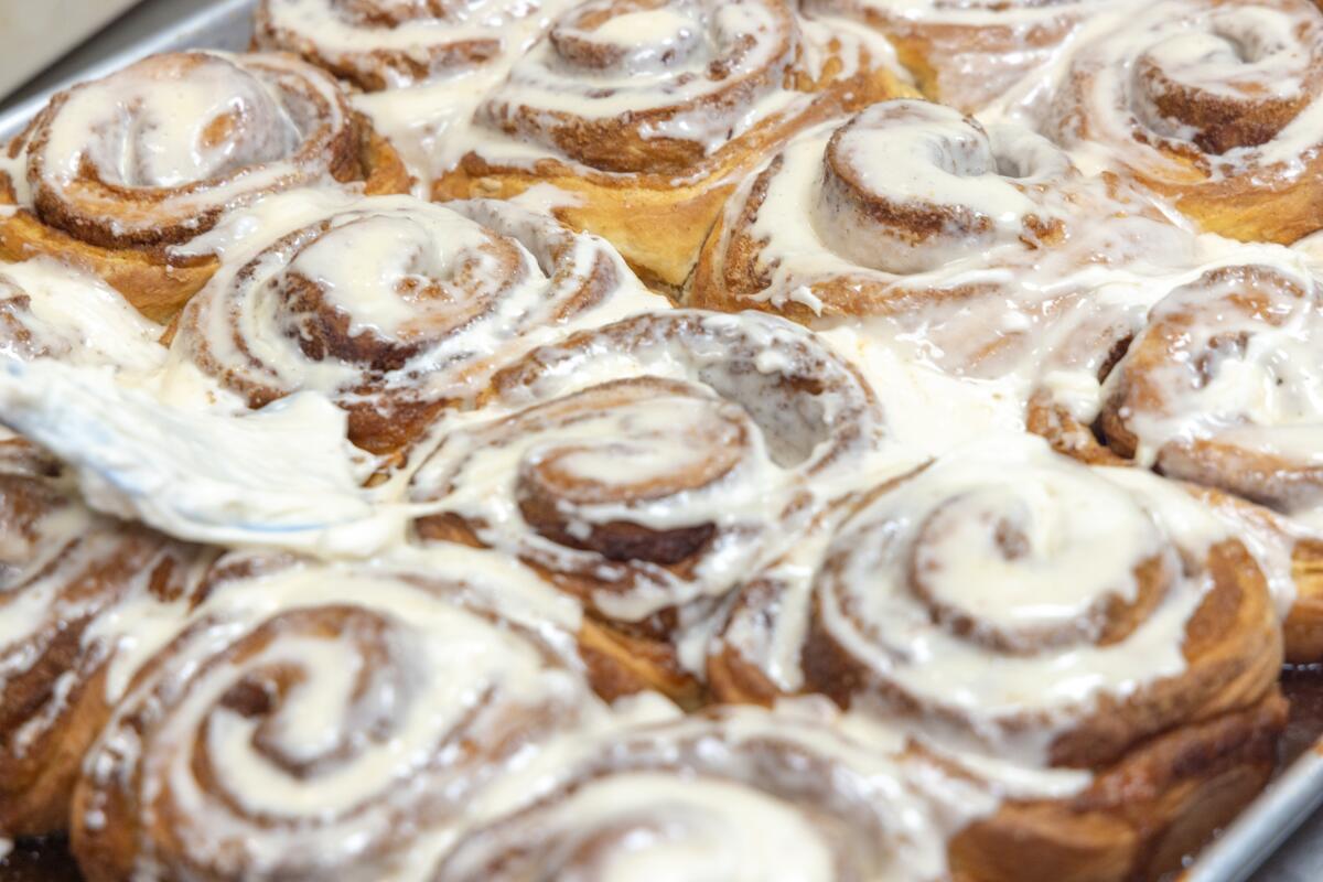 All About That Cinnamon in Sherman Oaks serves cinnamon rolls named after hip hop stars.
