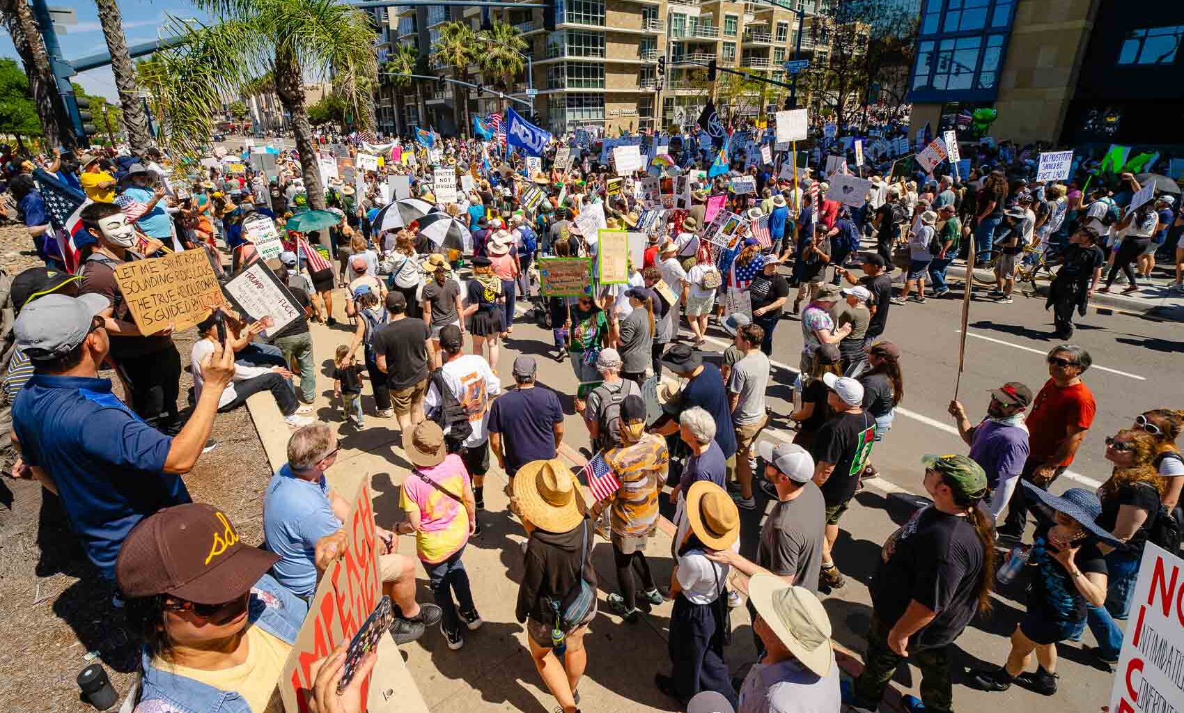 'No Kings' rallies return to San Diego County, with 40,000 marchers on downtown streets