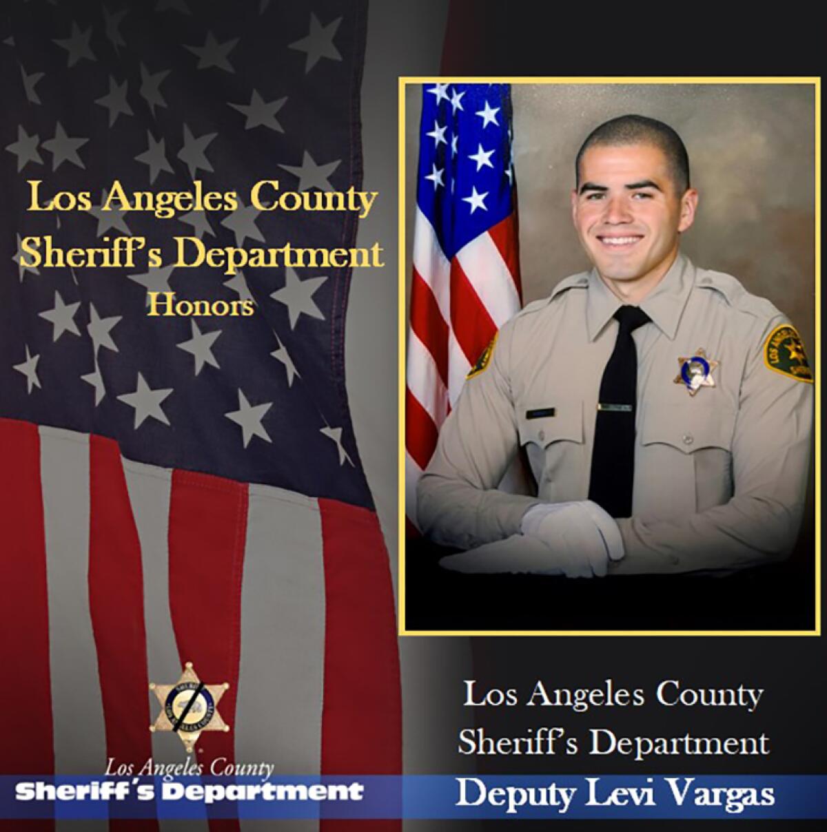 The Los Angeles County Sheriff’s Department mourns the loss of Deputy Levi Vargas, who passed away on Saturday.