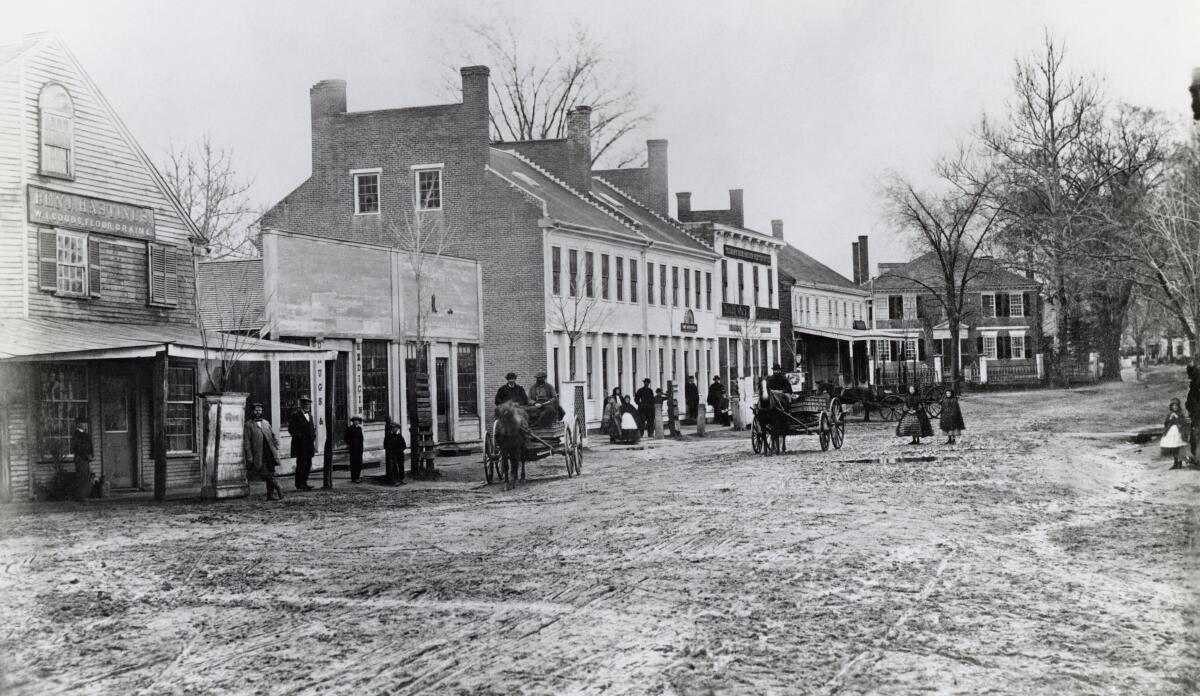 A black-and-white photo of Concord, Mass., in the 1860s.