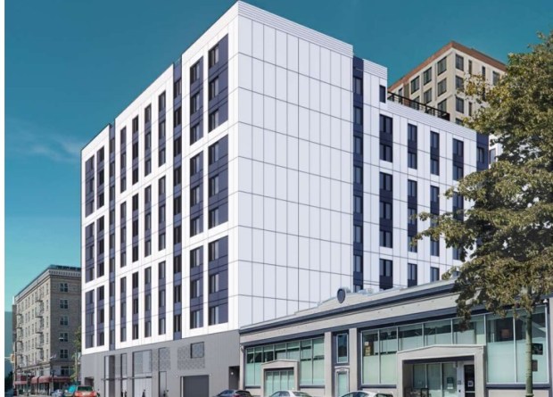 284-unit, 11-story housing tower at 1523 Harrison Street in downtown Oakland, concept. (oWOW Design)