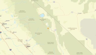 2.1 magnitude earthquake registered near Toms Place, CA on March 31
