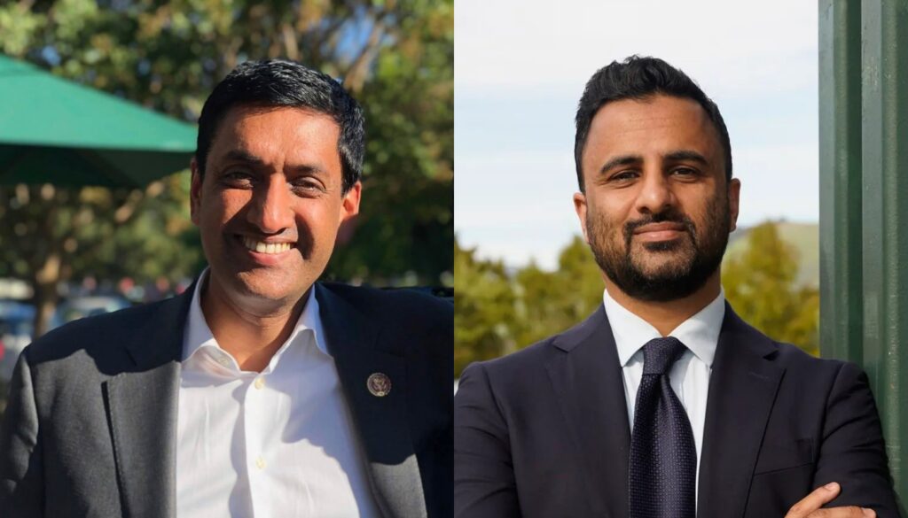 A split image of two men, with one on the left side of the image and the other on the right side