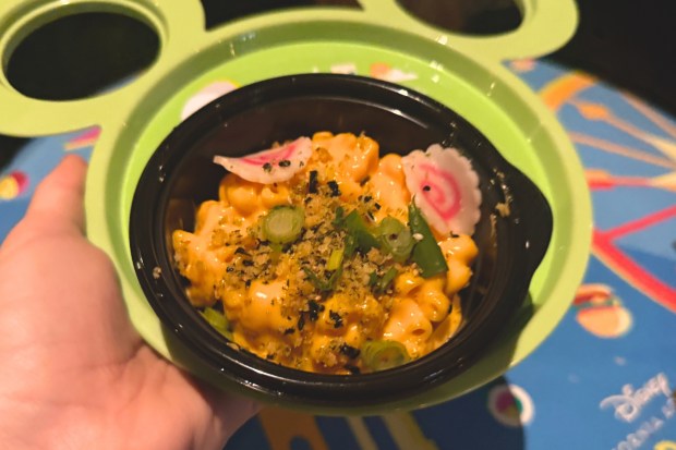 Ramen Mac & Cheese from Peppers Cali-ente at Disney California Adventure in Anaheim. (Carolyn Burt, SCNG)