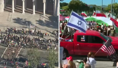 Rallies for and against military action in Iran draw demonstrators across Southern California