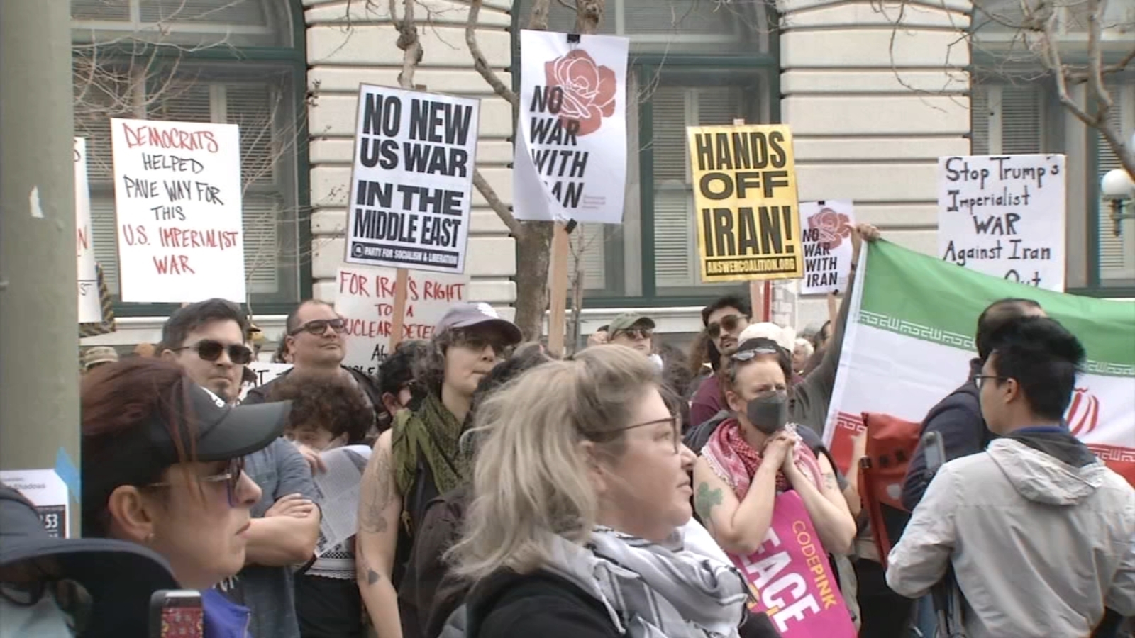 War in Iran: Hundreds rally in San Francisco against attack in Iran, denouncing US and Israel's actions