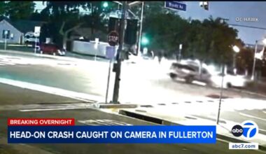 Head-on crash caught on camera in Fullerton