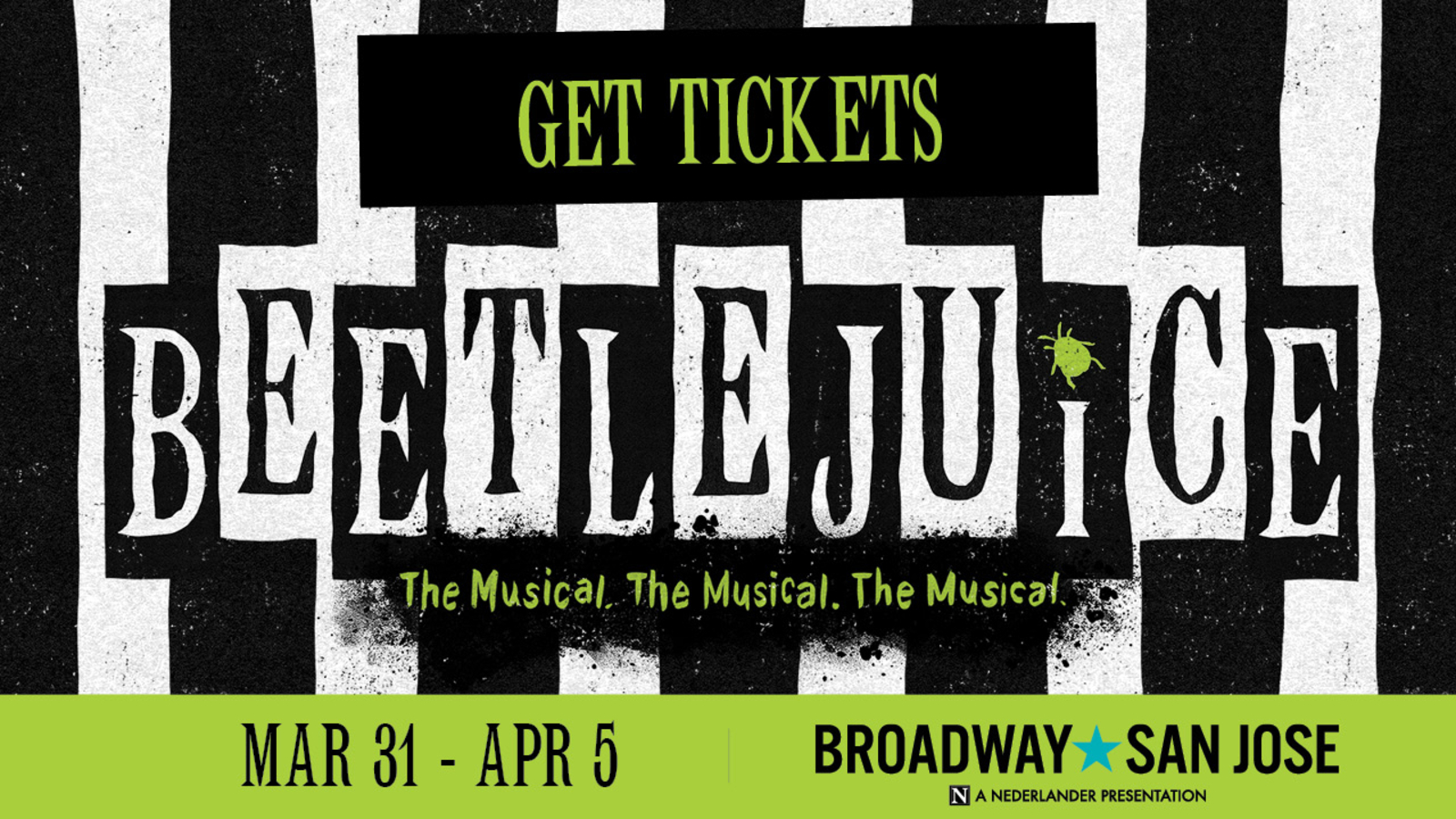 BEETLEJUICE is coming to San Jose with a message from the netherworld!