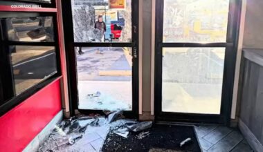 Northeast Fresno Colorado Grill vandalized again, glass door shattered