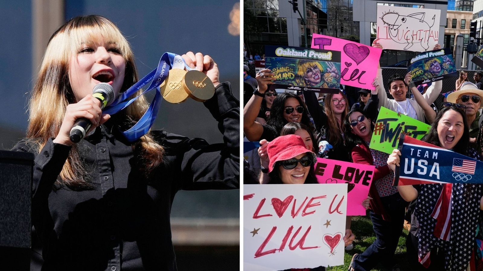 2026 Winter Olympic gold medalist Alysa Liu honored at Oakland rally