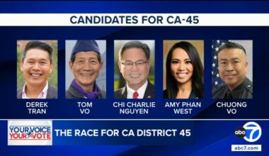 Congressman Derek Tran campaigns for re-election in California's 45th Congressional District against crowded GOP field