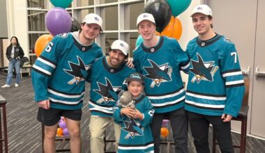 5-year-old San Jose Sharks fan beats cancer, inspires team during pregame meeting