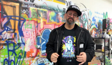 Artist Shlome incorporates girlfriend's puppy into T-shirt design to support spcaLA