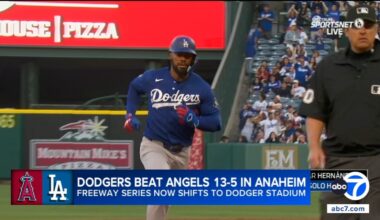 Dodgers, Angels kick off Freeway Series in Anaheim; LA Dodgers win first game 13-5